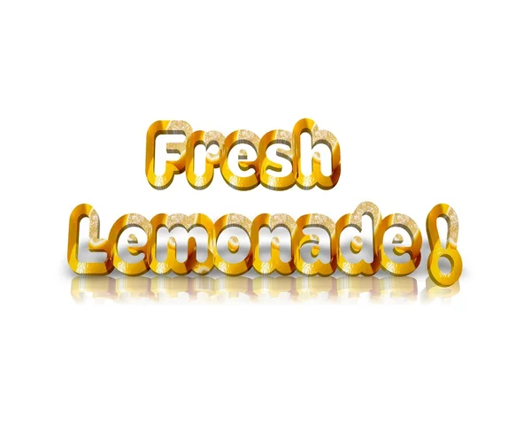 Fresh lemonade 3d word with reflection — Stock Photo, Image