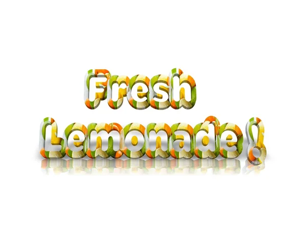 Fresh lemonade 3d word with reflection — Stock Photo, Image