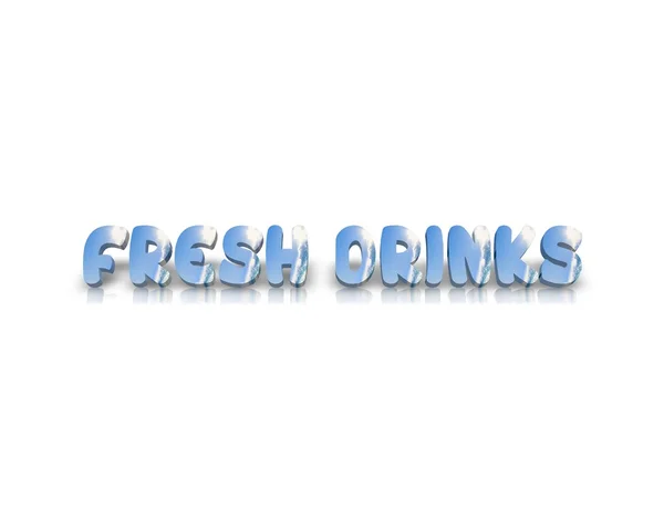 Fresh Drinks 3d word with reflection — Stock Photo, Image