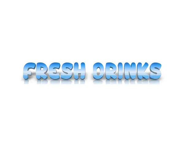 Fresh Drinks 3d word with reflection — Stock Photo, Image