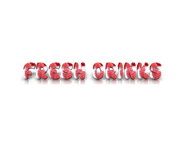 Fresh Drinks 3d word with reflection — Stock Photo, Image