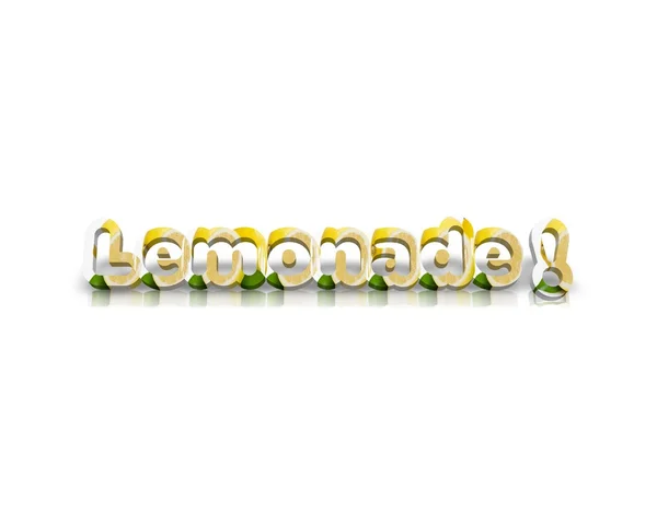 Φρέσκια λεμονάδα 3d λέξη με αντανάκλαση — Φωτογραφία Αρχείου