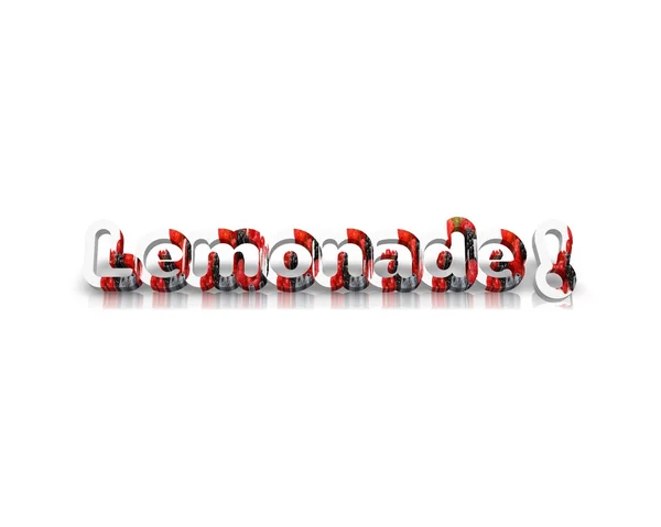 Fresh lemonade 3d word with reflection — Stock Photo, Image