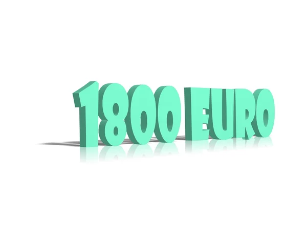 1800 euro inscripción 3d —  Fotos de Stock
