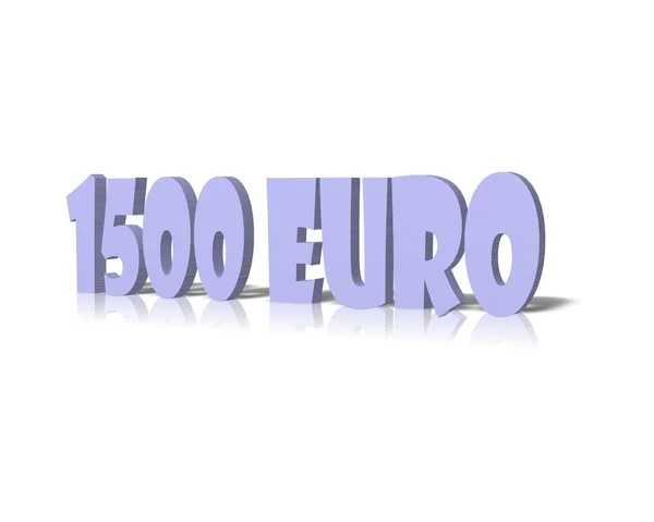 1500 euro 3d inscription — Stock Photo, Image