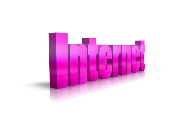 Internet palavra 3d — Fotografia de Stock