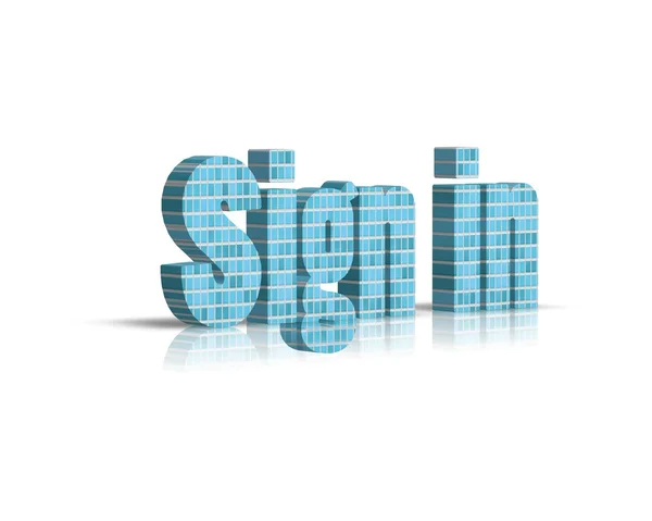Sign in 3d word — Stock Photo, Image