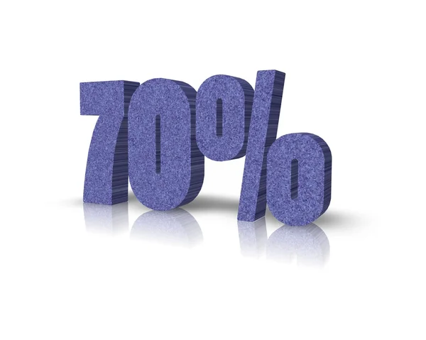 70 procent 3D-teken — Stockfoto