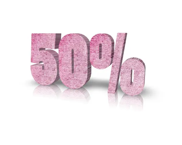 50 procent 3D-teken — Stockfoto