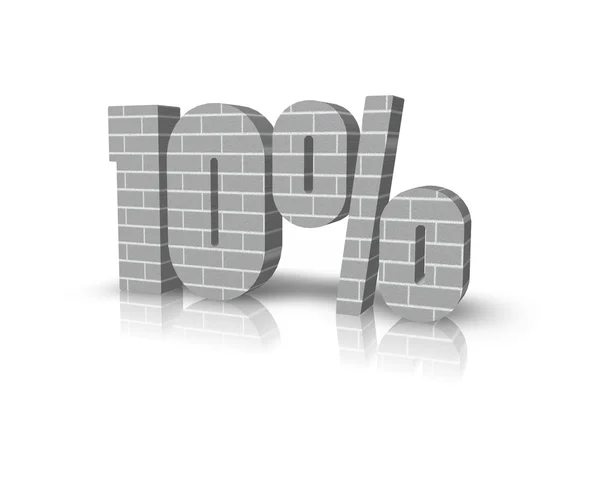 10 por cento 3d sinal — Fotografia de Stock