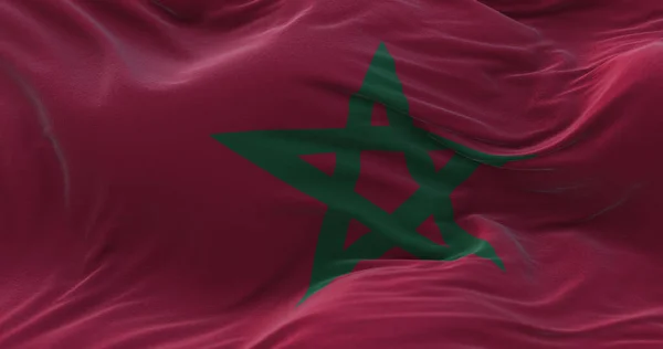 Morocco Flag Waving Wind Rendering — Stock Photo, Image