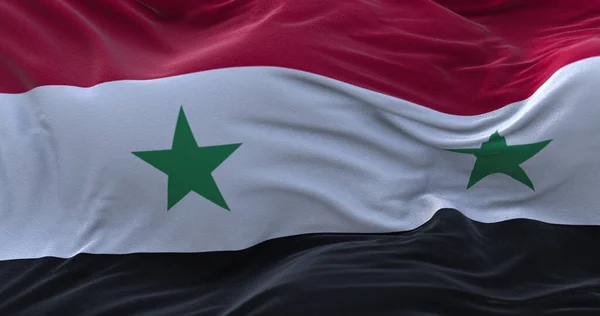 시리아는 바람에 흔들리는 깃발을 그린다 렌더링 — 스톡 사진