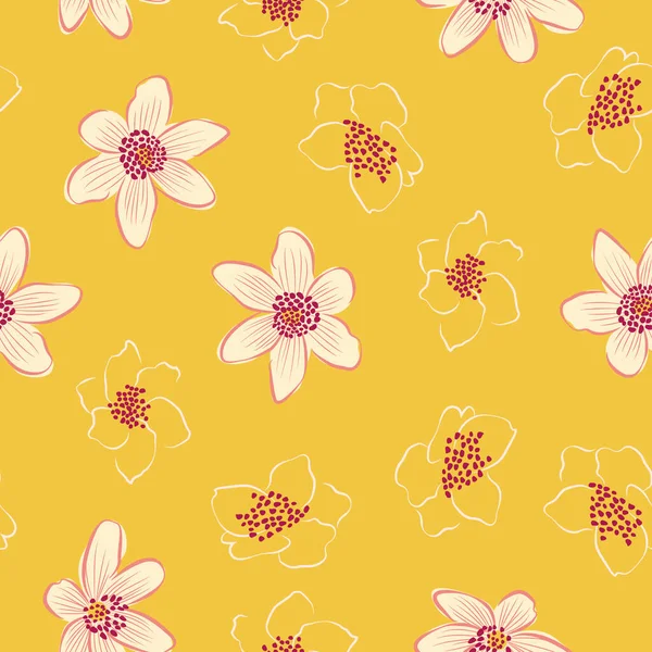 Beautifull Fleurs Tropicales Feuilles Design Motif Sans Couture — Image vectorielle