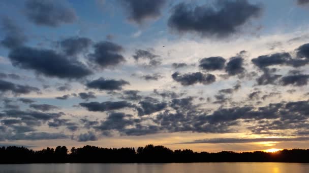 Відео Majestic Sunset Або Sunrise Landscape Літак Пролітає Крізь Хмарне — стокове відео