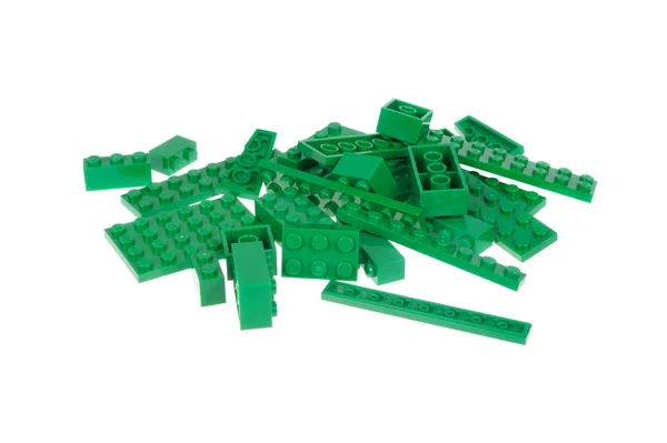 Зеленый конструктор Lego — стоковое фото