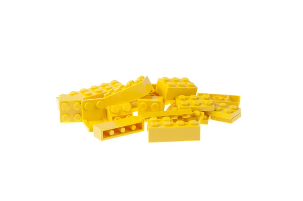 Piezas de Lego amarillo — Foto de Stock