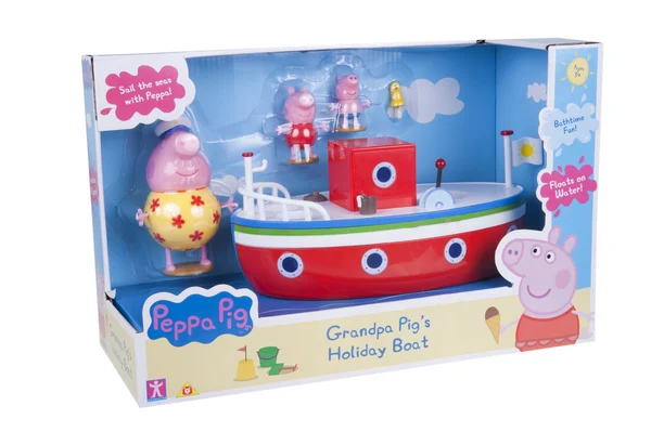 Grandpa Pig's Holiday Boat — Stock Photo, Image