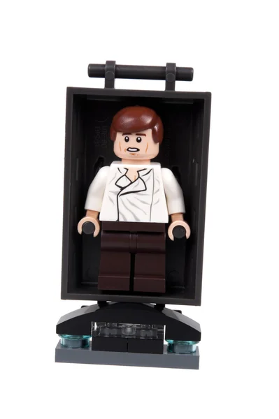 Han solo in carbonit-gefrierbett lego minifigur — Stockfoto