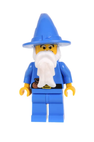 Blauer Zauberer Lego-Burg Minifigur — Stockfoto