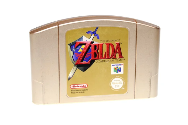 Guld legenden om Zelda Nintendo 64 patron — Stockfoto