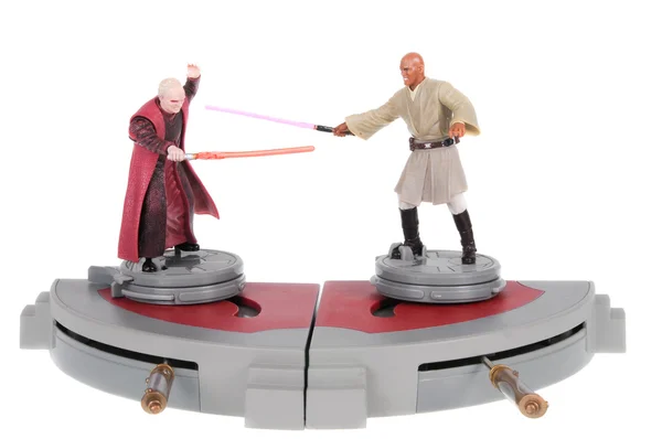 Sidious vs Mace Battle Arena Toy Action Figures — Stock Photo, Image