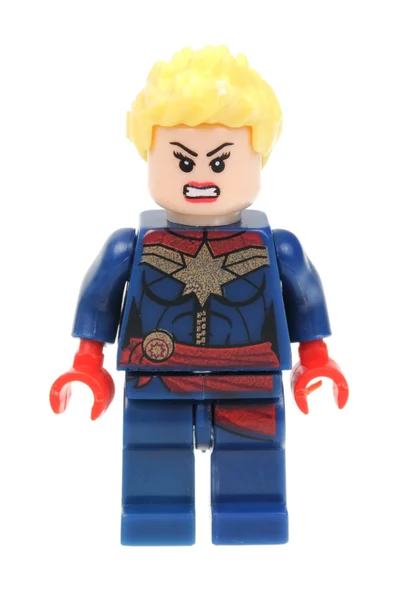 Capitão Marvel Lego Minifigura — Fotografia de Stock