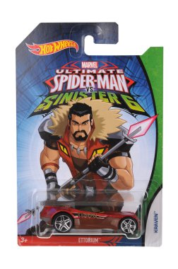 Diecast oyuncak araba Ultimate örümcek adam Kraven sıcak tekerlekler