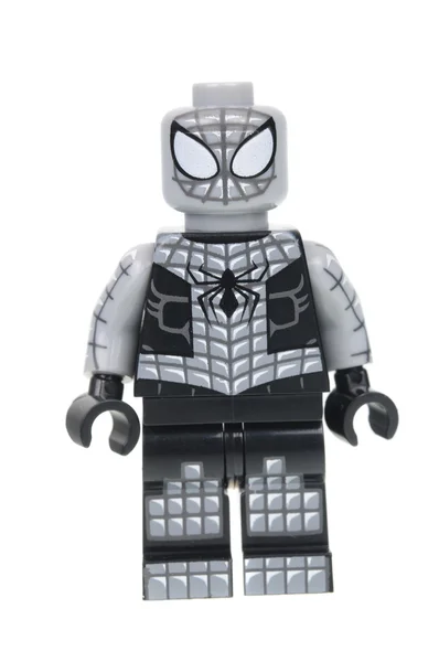 Minifigure Spiderman Lego pancerne — Zdjęcie stockowe