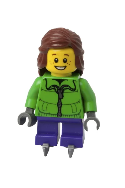 Мини-фигурка фигуриста Лего — стоковое фото
