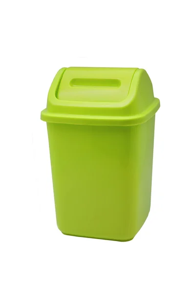 Groene kunststof benchtop bin — Stockfoto