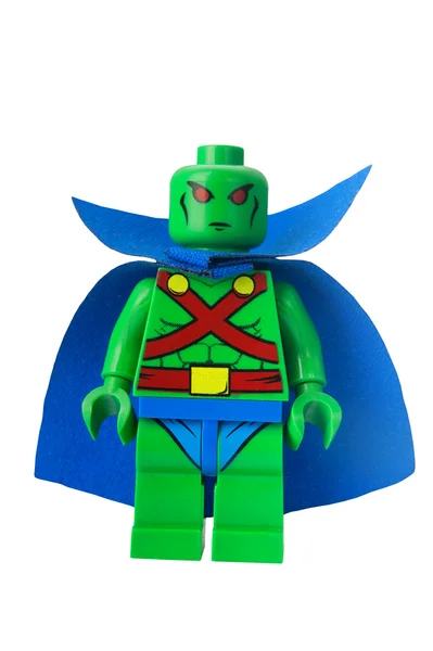 Martian Manhunter anpassade Lego minifigur — Stockfoto