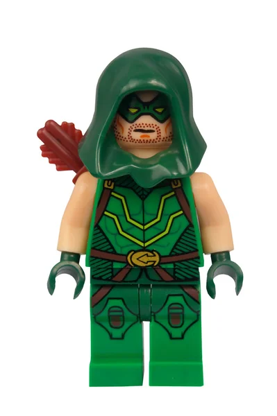 Grüner Pfeil benutzerdefinierte Lego-Minifigur — Stockfoto