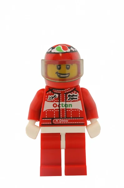 Conductor de coche de carreras Minifigure — Foto de Stock