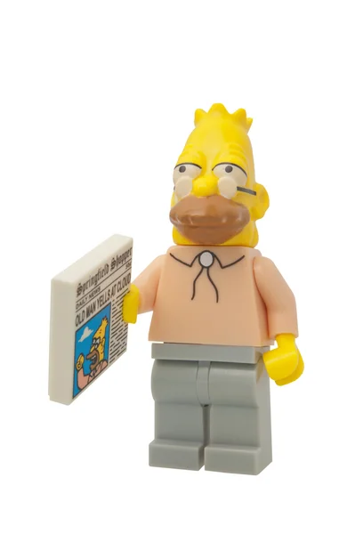 Dziadek Simpson Lego minifigurkę — Zdjęcie stockowe