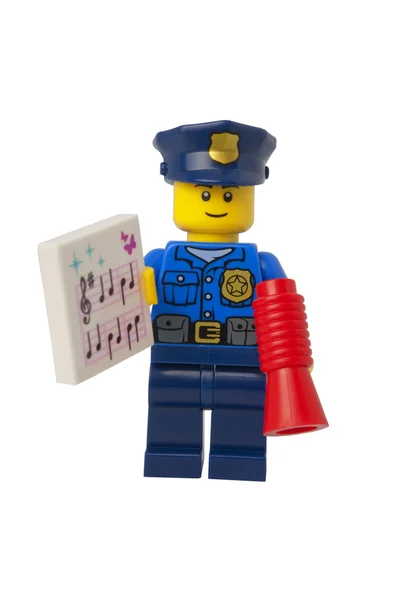 크리스마스 경찰관 레고 피겨 로열티 프리 스톡 사진
