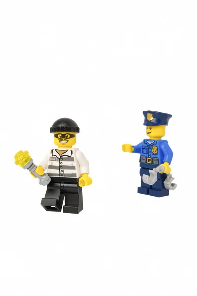 Ladro e poliziotto Lego Minifigure — Foto Stock