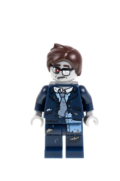 Зомби-бизнесмен Lego Minifigure — стоковое фото