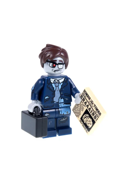 Zombie Geschäftsmann Lego Minifigur — Stockfoto