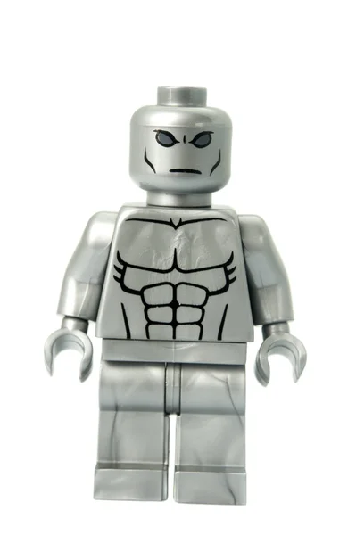 Silber Surfer benutzerdefinierte Lego Minifigur — Stockfoto