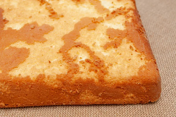 Zelfgemaakte Spons Cake Het Portugees Pao Onderkant Van Het Gebakken — Stockfoto