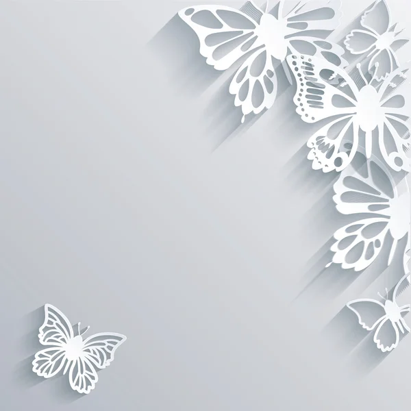 Tarjeta de felicitación con mariposa de papel en vector EPS 10 — Vector de stock