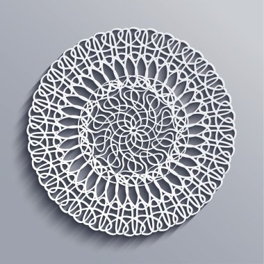 3D etnik kağıt dantel daire