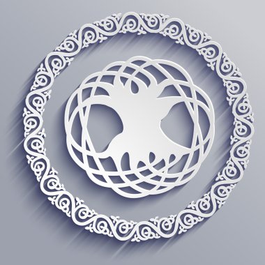 Soyut 3d Celtic hayat ağacı