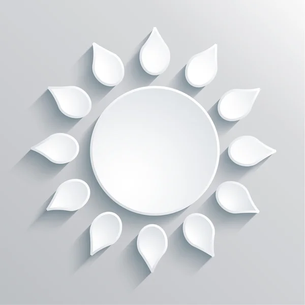 Abstrakt vit papper solen, vektor illustration — Stock vektor