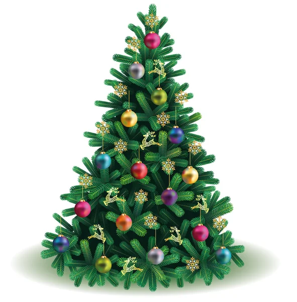 Kerstboom, realistische vectorillustratie — Stockvector