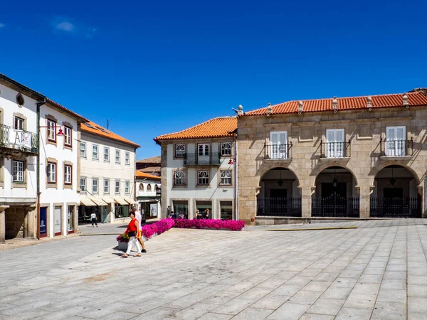 Guarda Portugal August 2020 Side View Luis Camoes Square Guarda — 스톡 사진