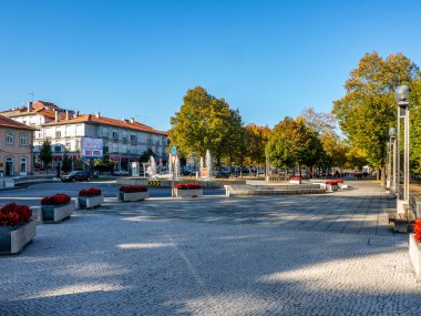 Arcos de Valdevez , Portugal; October 2020: view of a square in the historical centre of Arcos de Valdevez