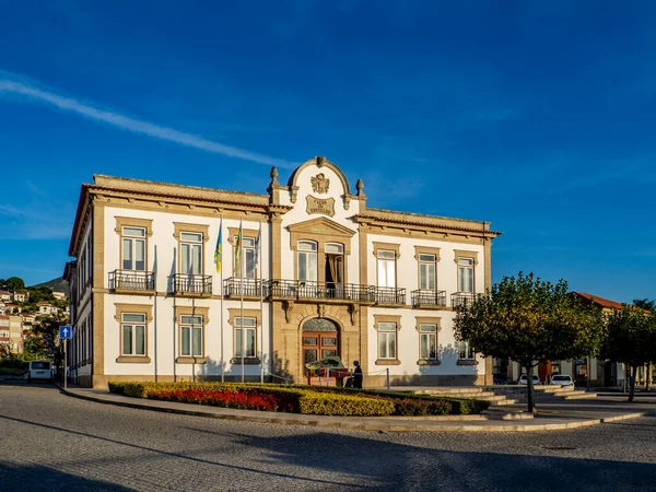 Vila Nova de Cerveira , Portugal; September 2020: view of the town hall building in the historic centre of Vila Nova de Cerveira