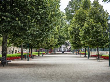 Vila Real, Portekiz; Ağustos 2020: Vila Real, Portekiz 'in tarihi merkezindeki ana bahçelerden biri olan 