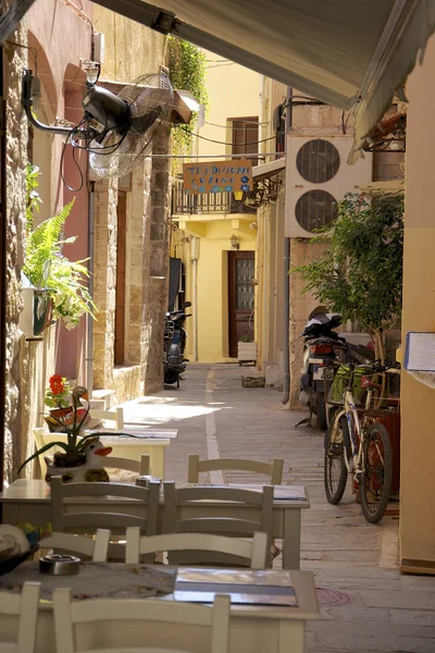 Lovely Taverns in the narrow streets in the old town of Rethymno